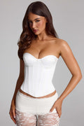 Lace-Up Corset Top in White