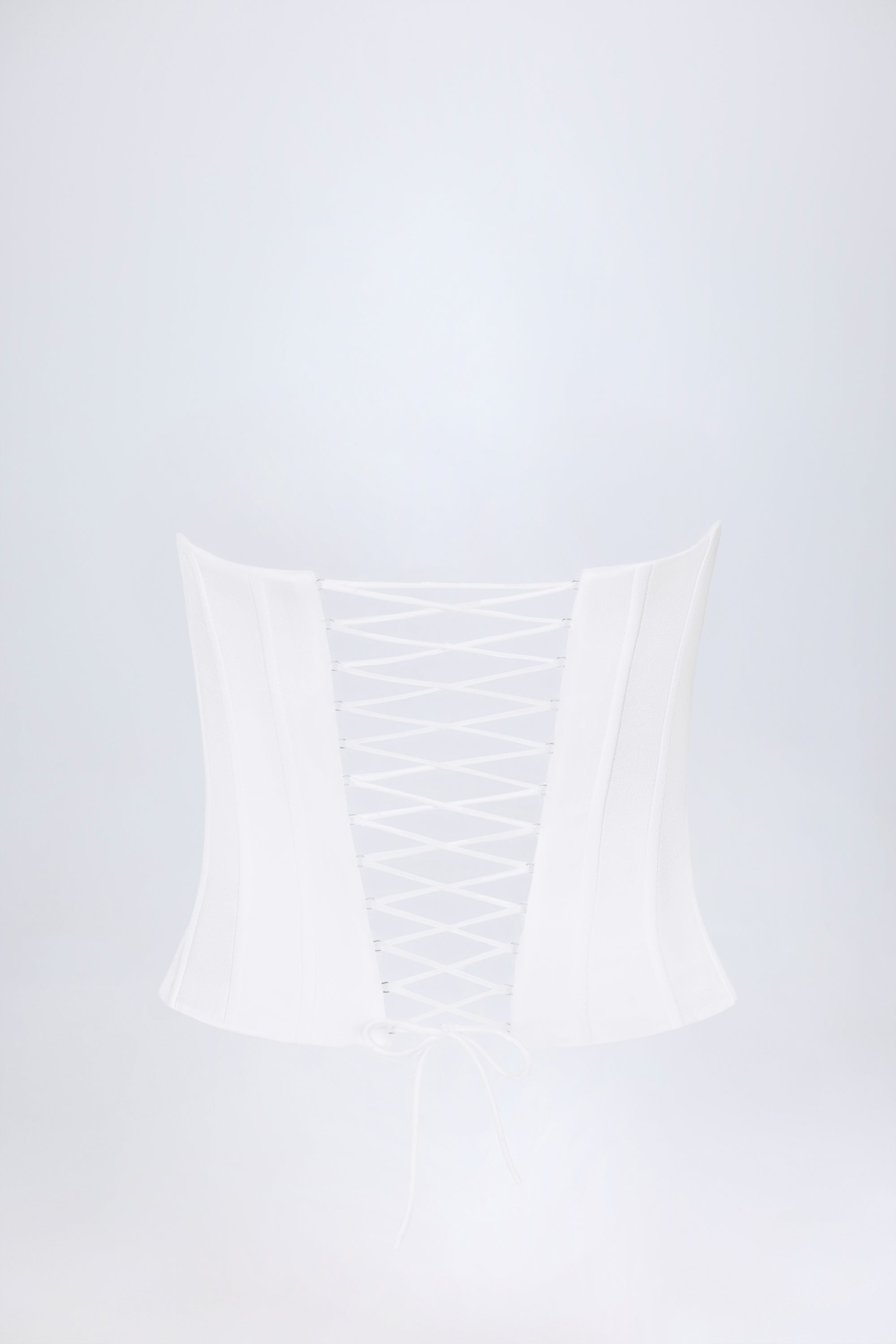 Lace-Up Corset Top in White