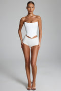 Slinky Jersey Low-Rise Hotpants in White