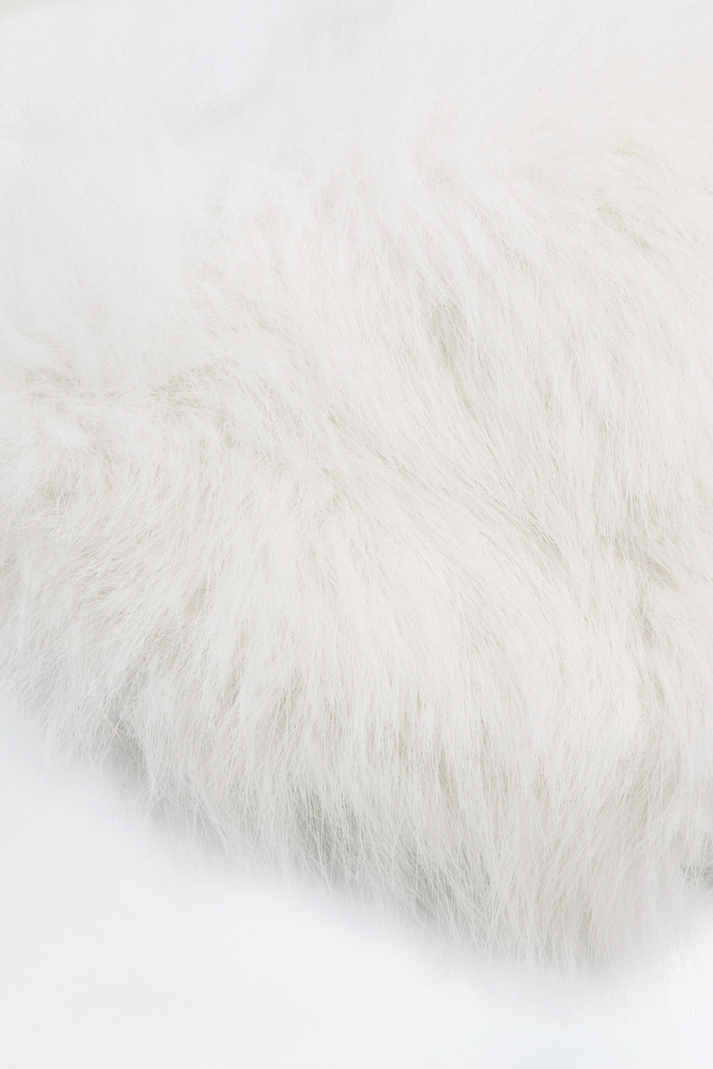 Faux Fur Triangle Bralette in White