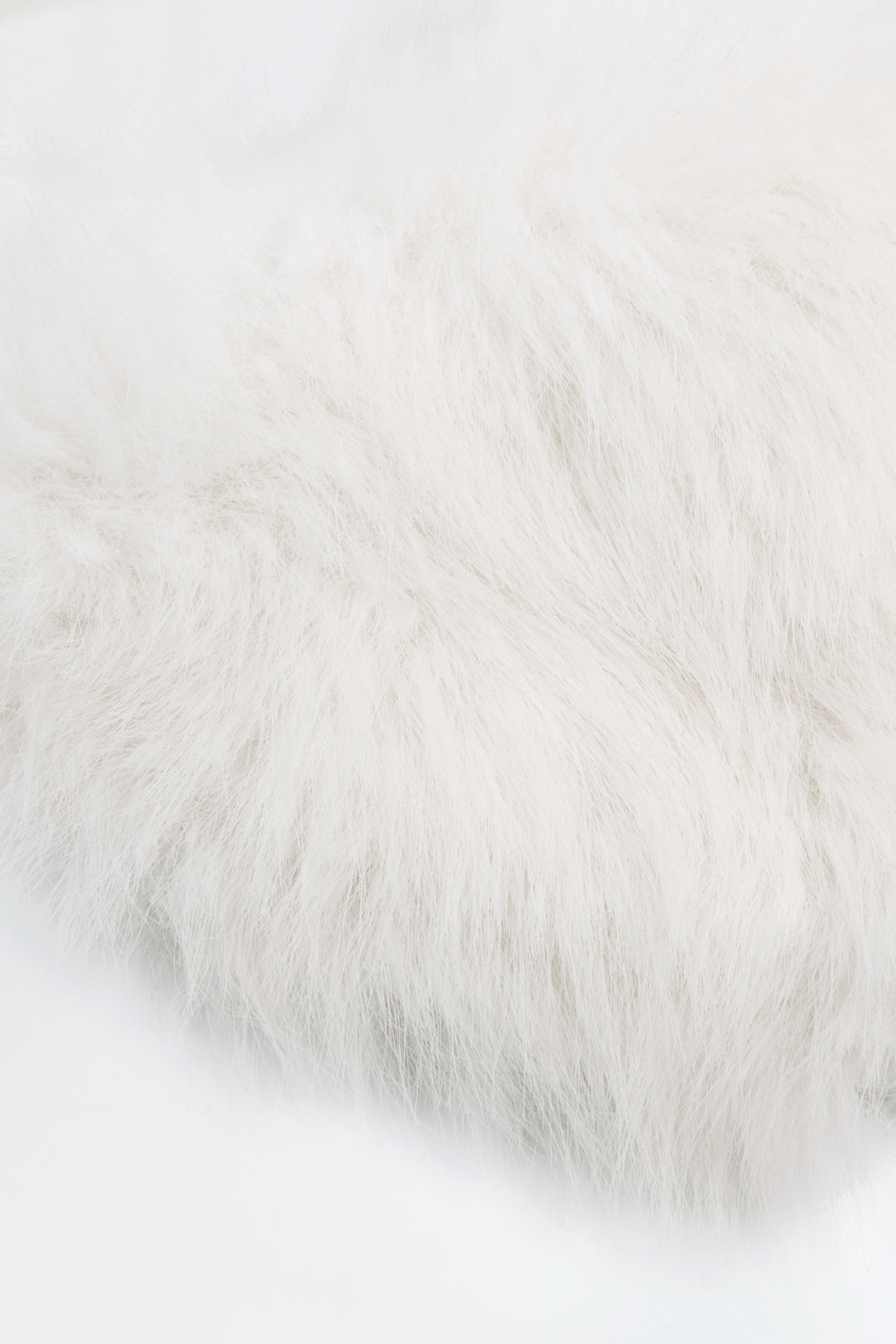 Faux Fur Triangle Bralette in White