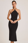 Modal Halterneck Midaxi Dress in Black
