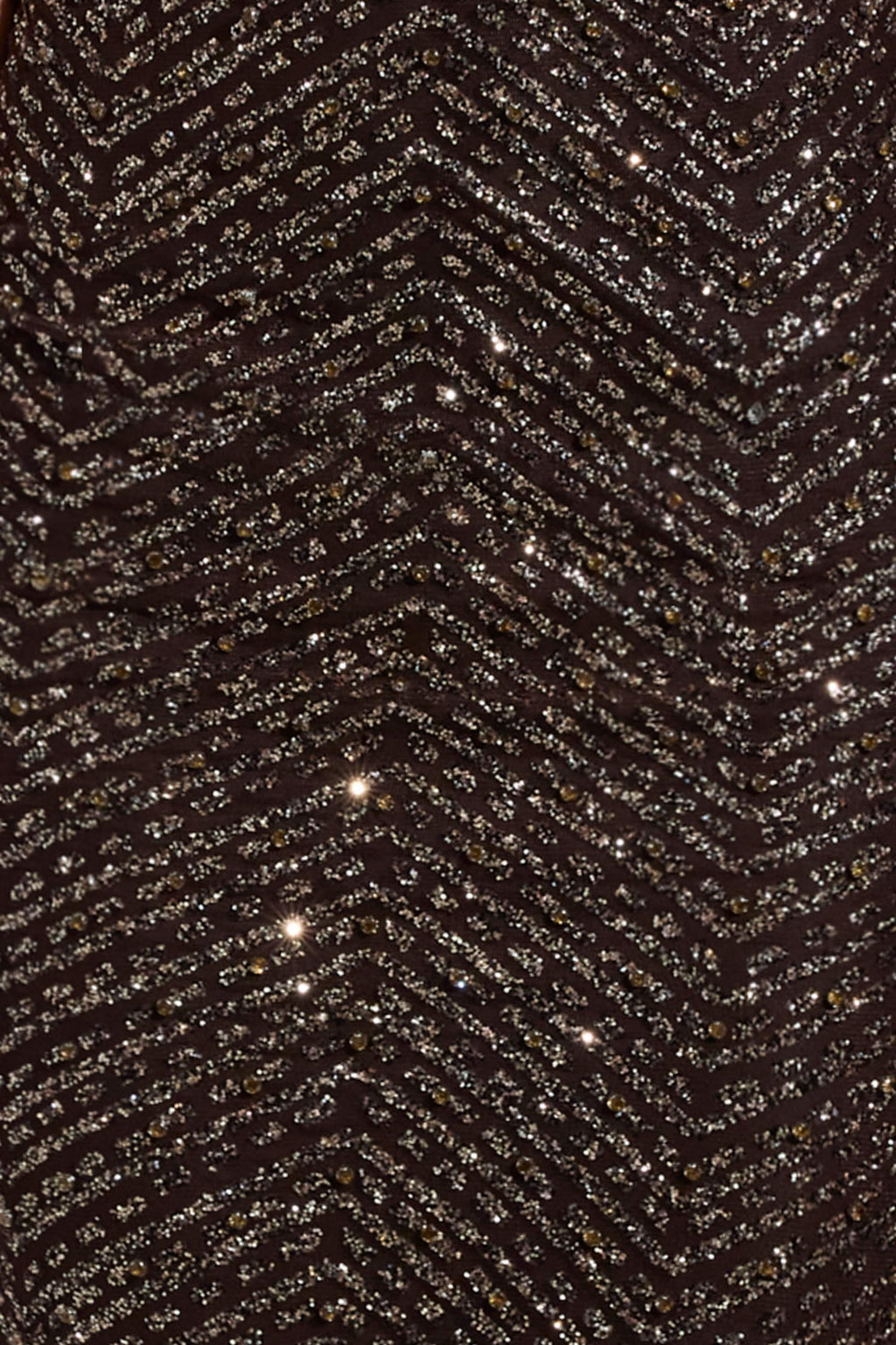 Embellished Scoop-Neck Thigh-Split Maxi Dress in Brown