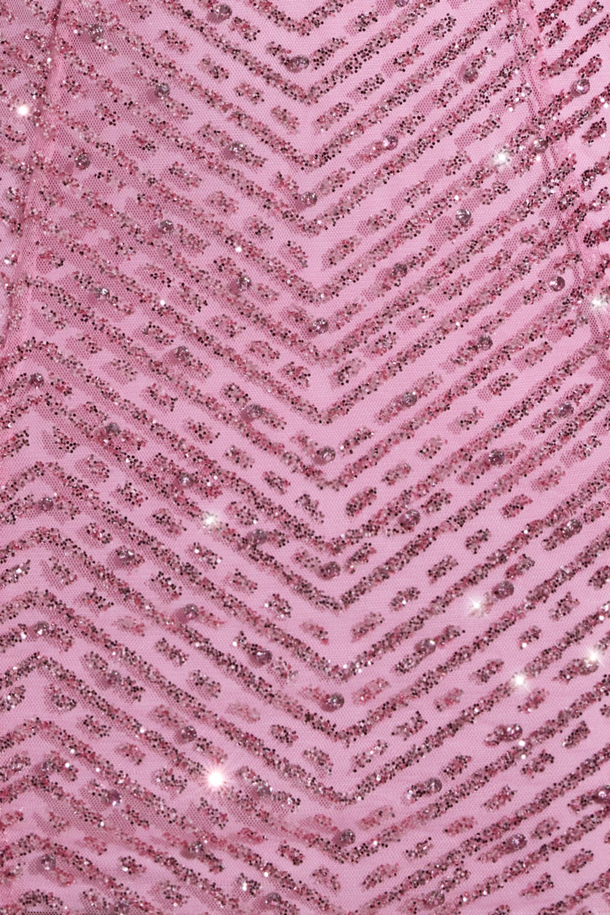 Embellished Halterneck Mini Dress in Pink