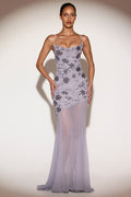 Embellished Sweetheart-Neck Backless Gown in Lilac