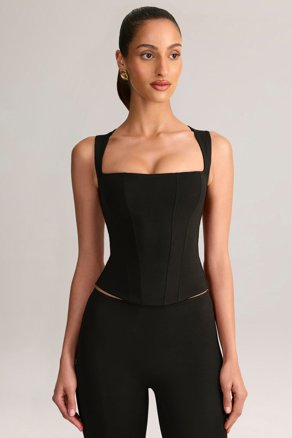 Modal Square-Neck Top in Black