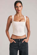 Modal Square-Neck Top in Ivory