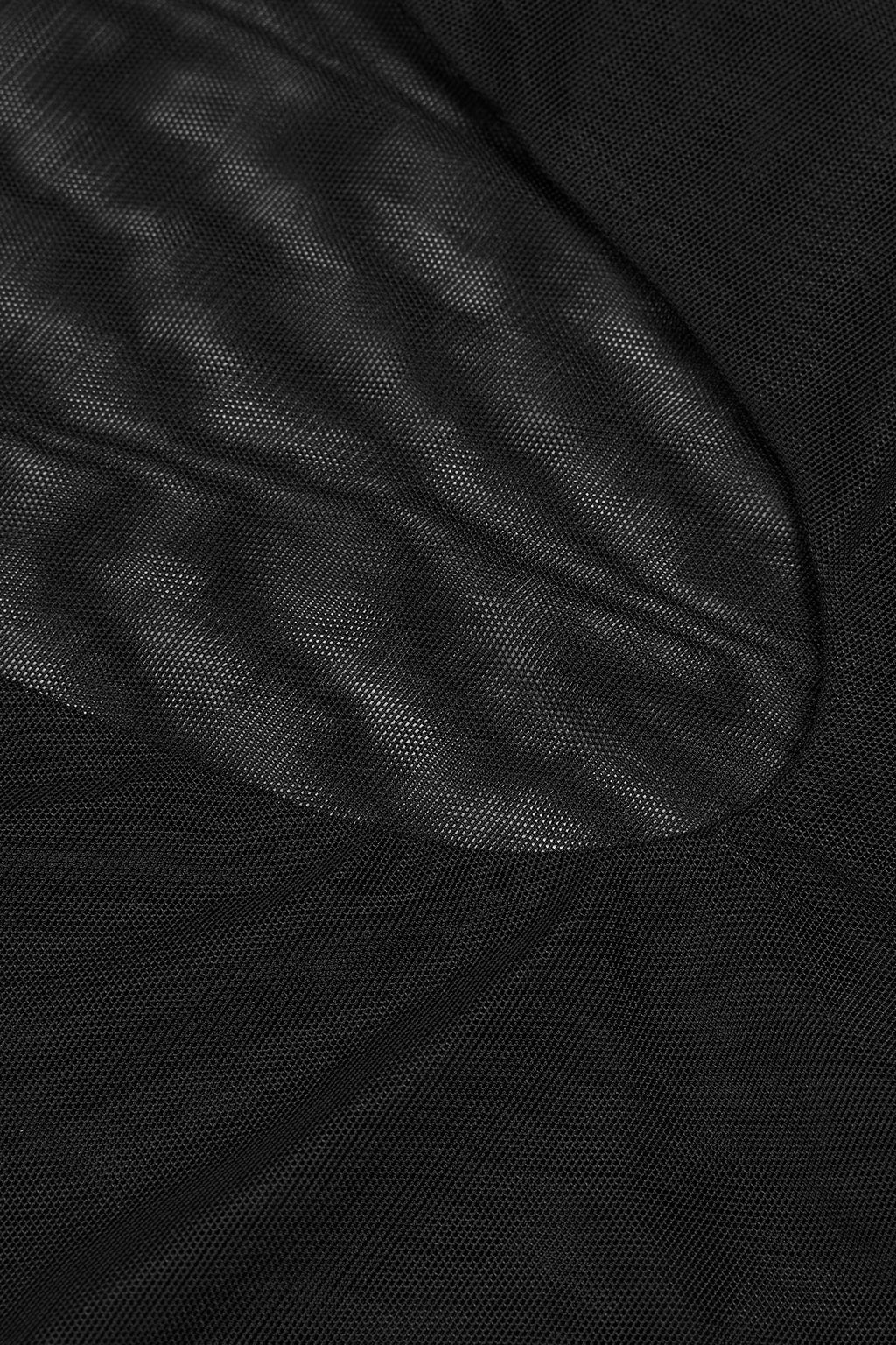 Soft Mesh Invisible Strap Thong Bodysuit in Black