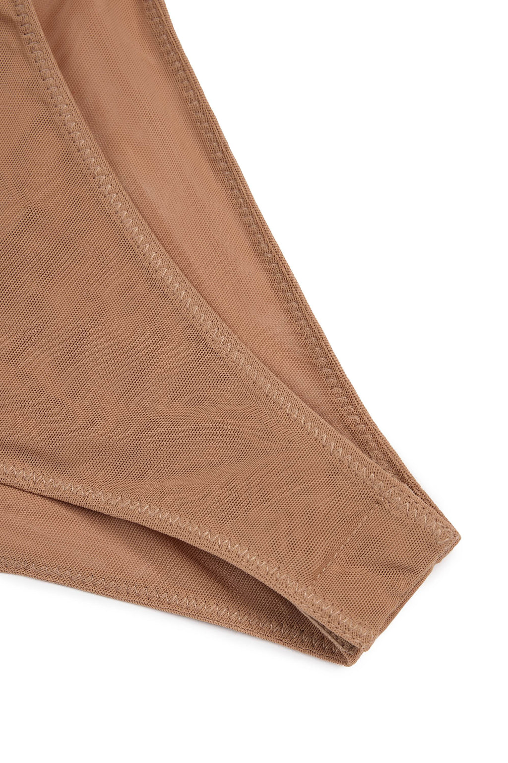 Soft Mesh Invisible Strap Thong Bodysuit in Honey