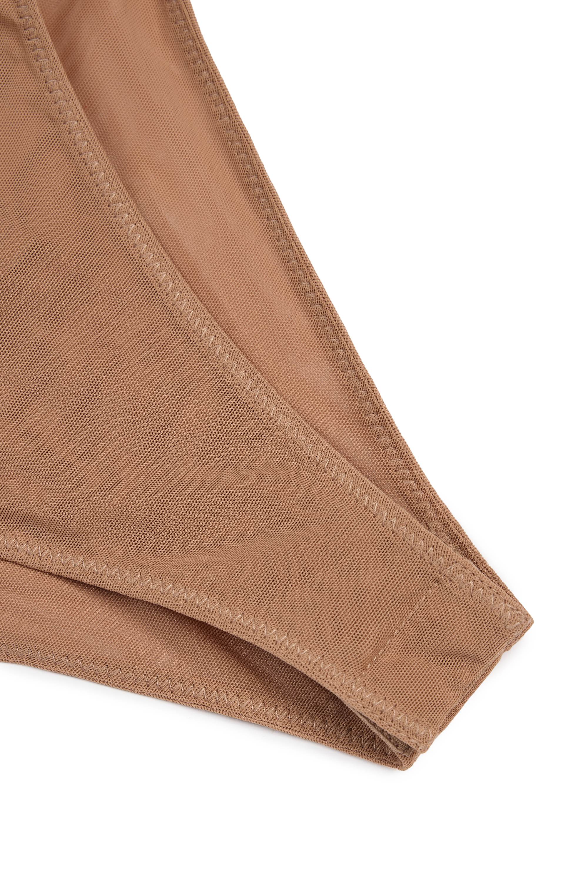 Soft Mesh Invisible Strap Thong Bodysuit in Honey