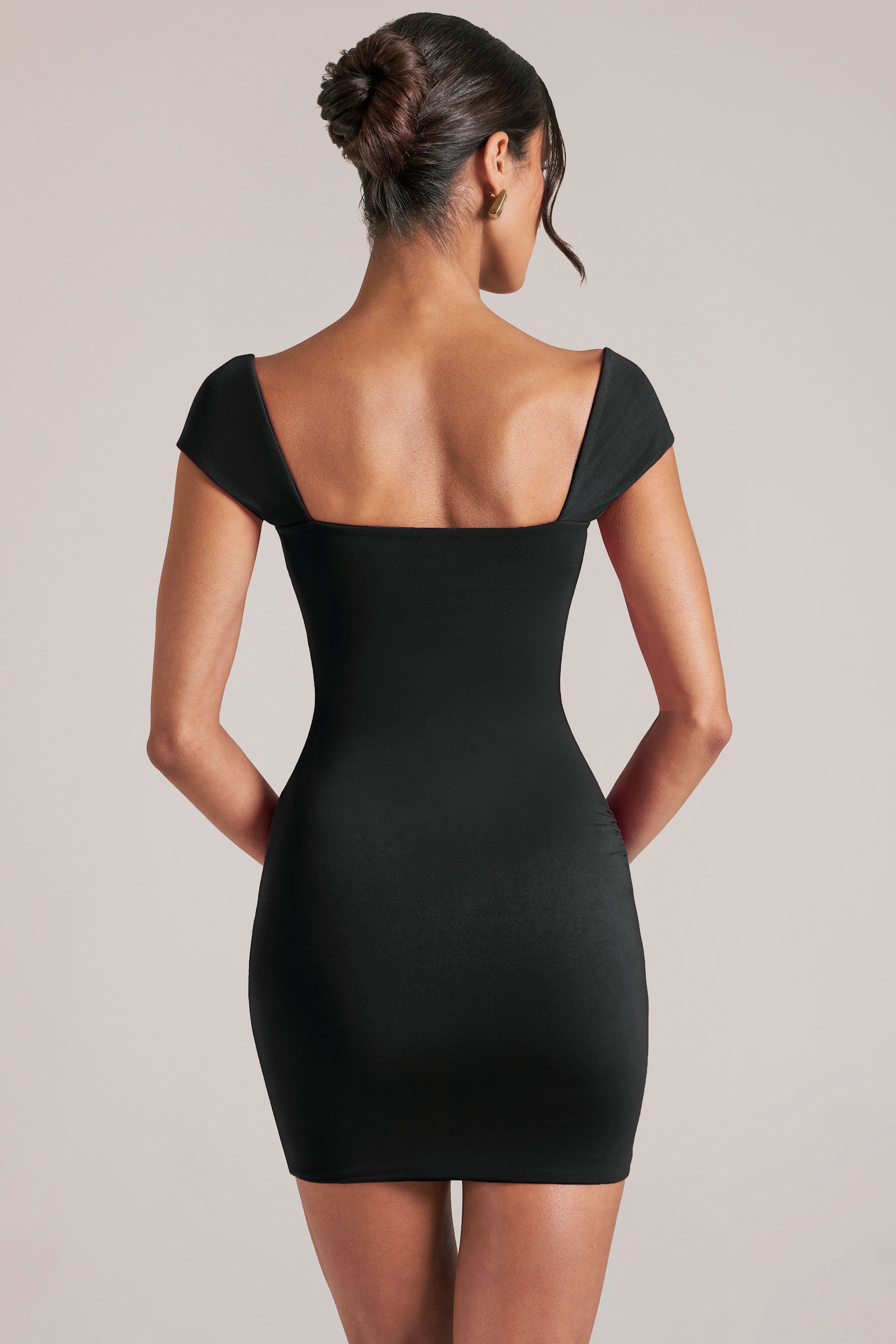Sweetheart Neckline Mini Dress in Black