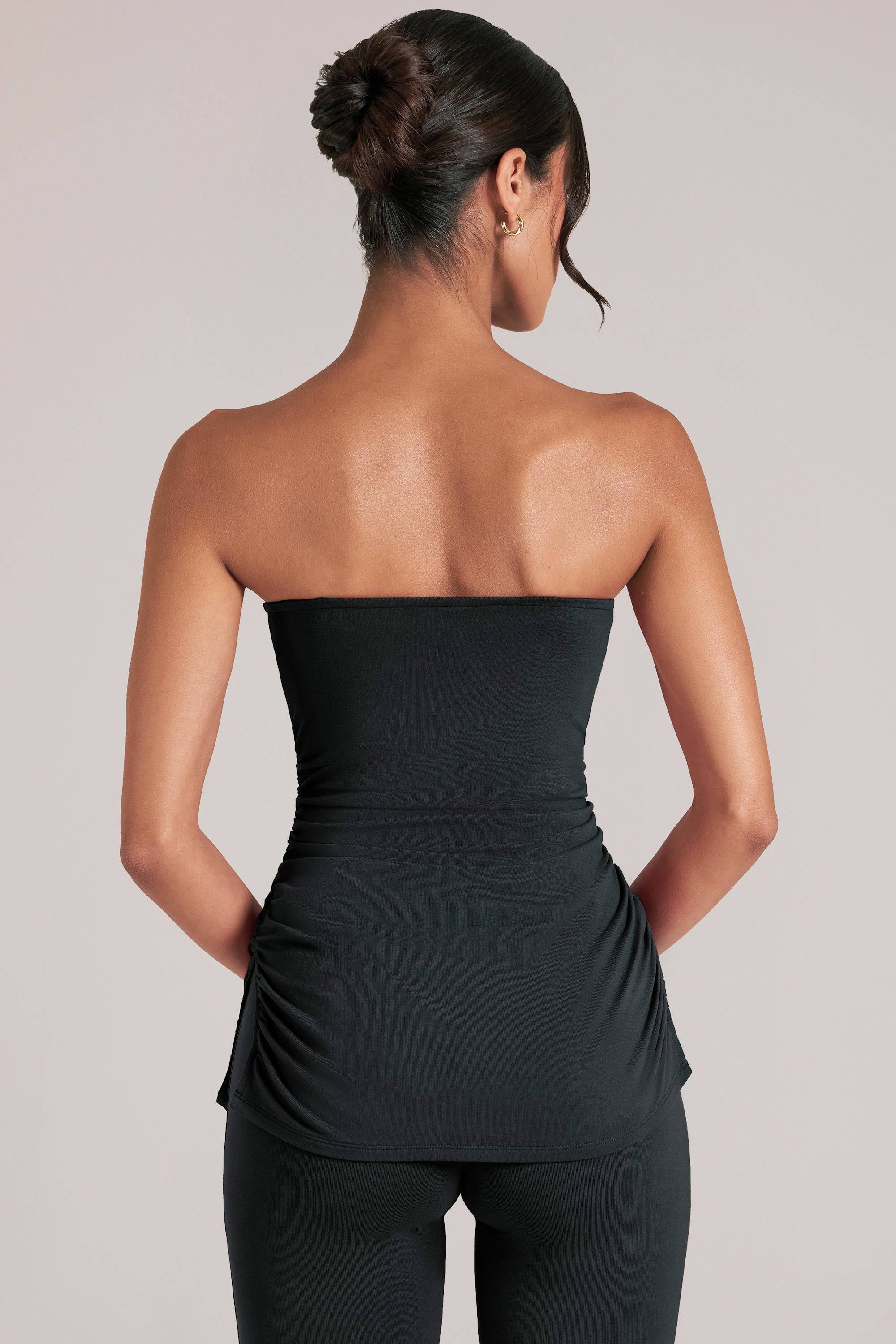 Bandeau Longline Top in Black