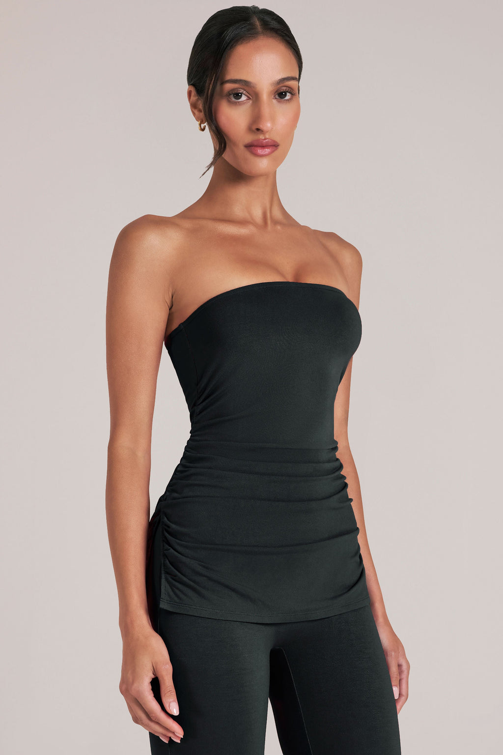 Bandeau Longline Top in Black