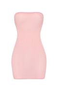 Soft Sheer-Mesh Bandeau Mini Slip Dress in Pink