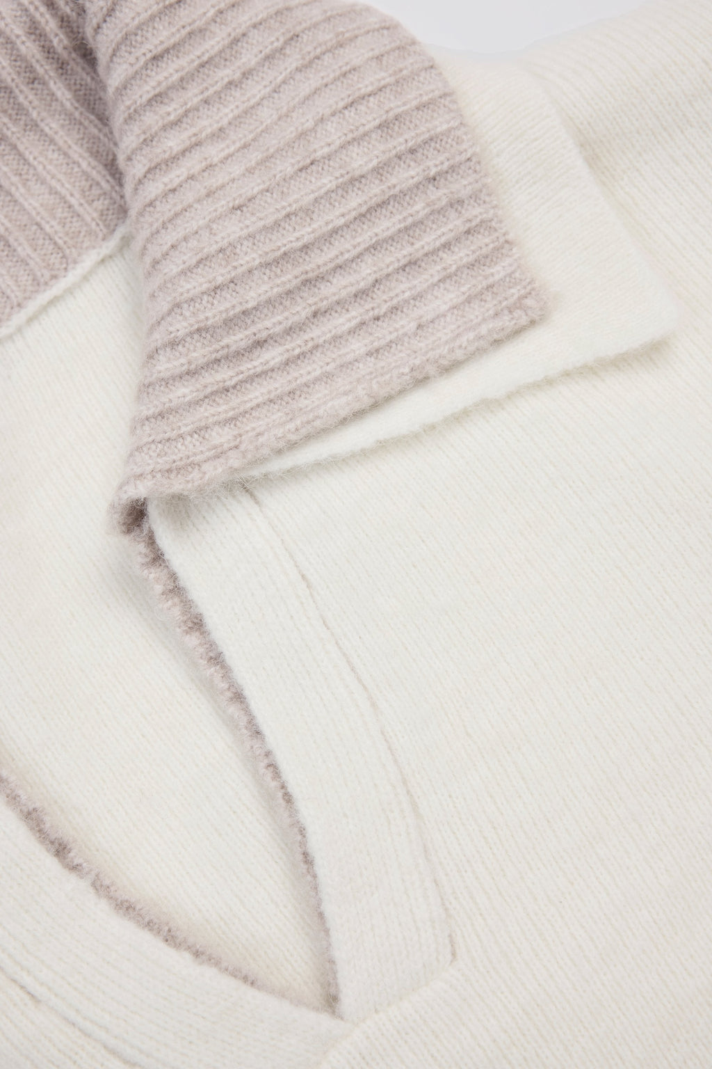 Soft Knit Layered Collar Cropped Jumper in Ivory