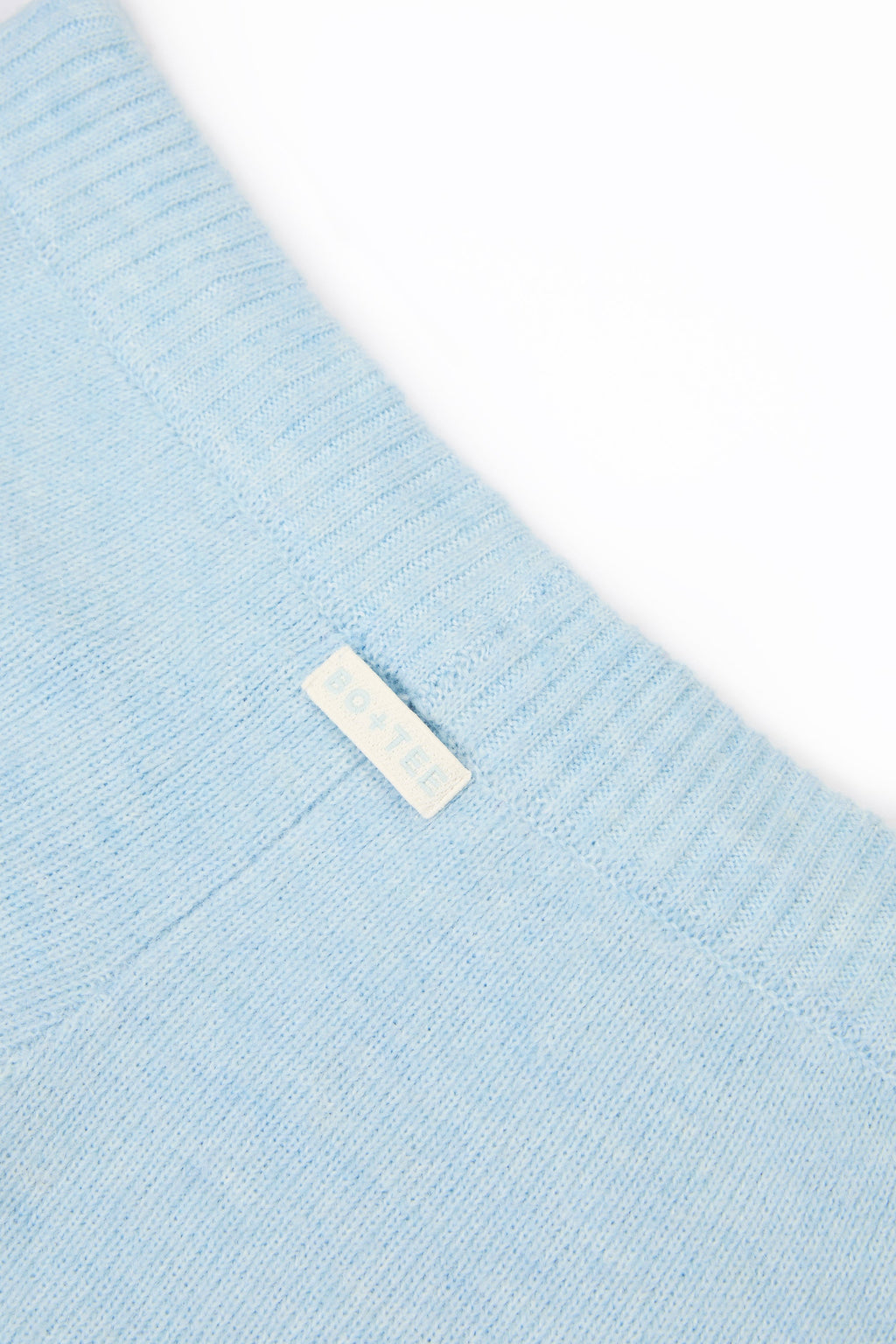 Knit Mid-Rise Wide-Leg Joggers in Powder Blue