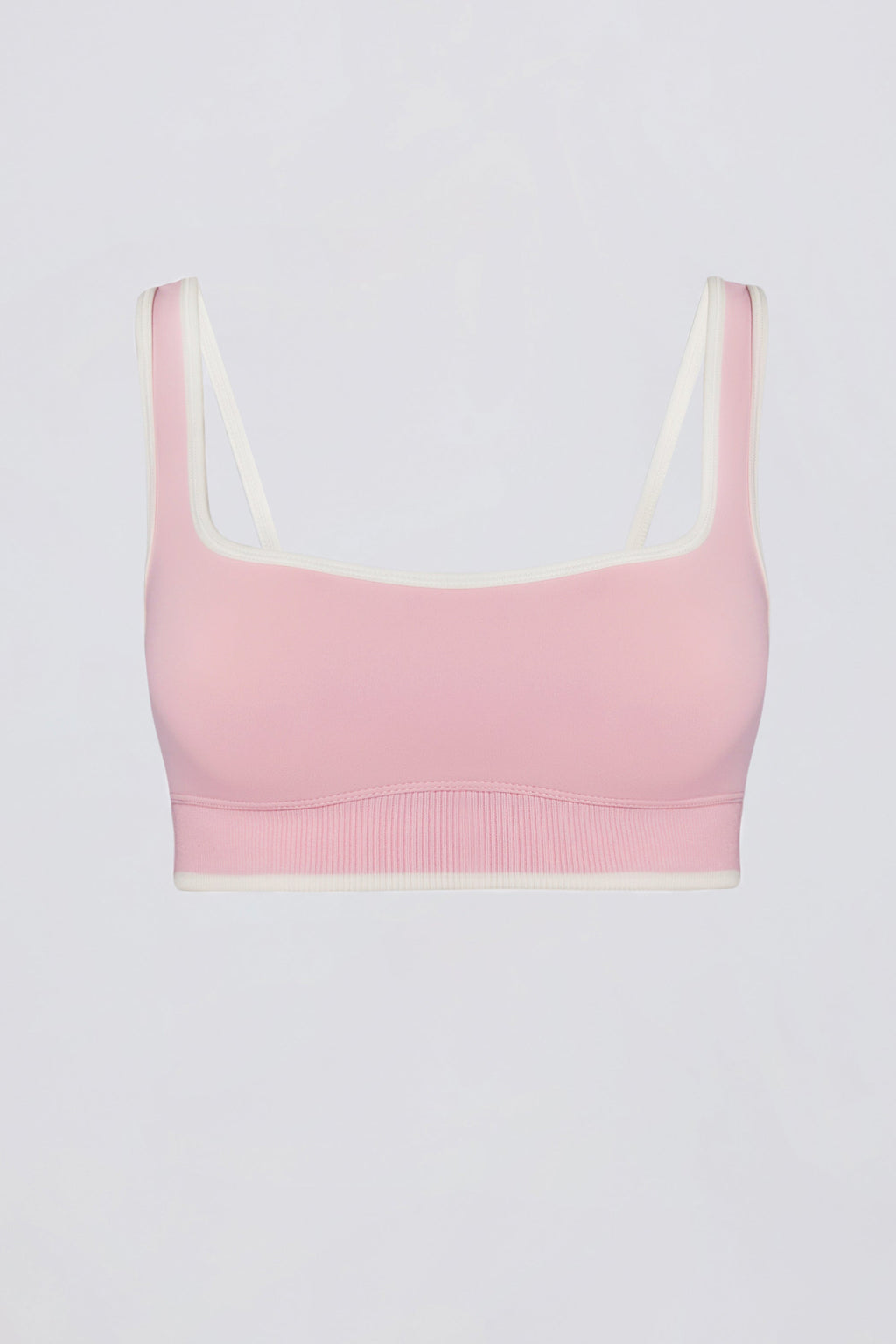Soft Active Contrast Sports Bra in Powder Pink