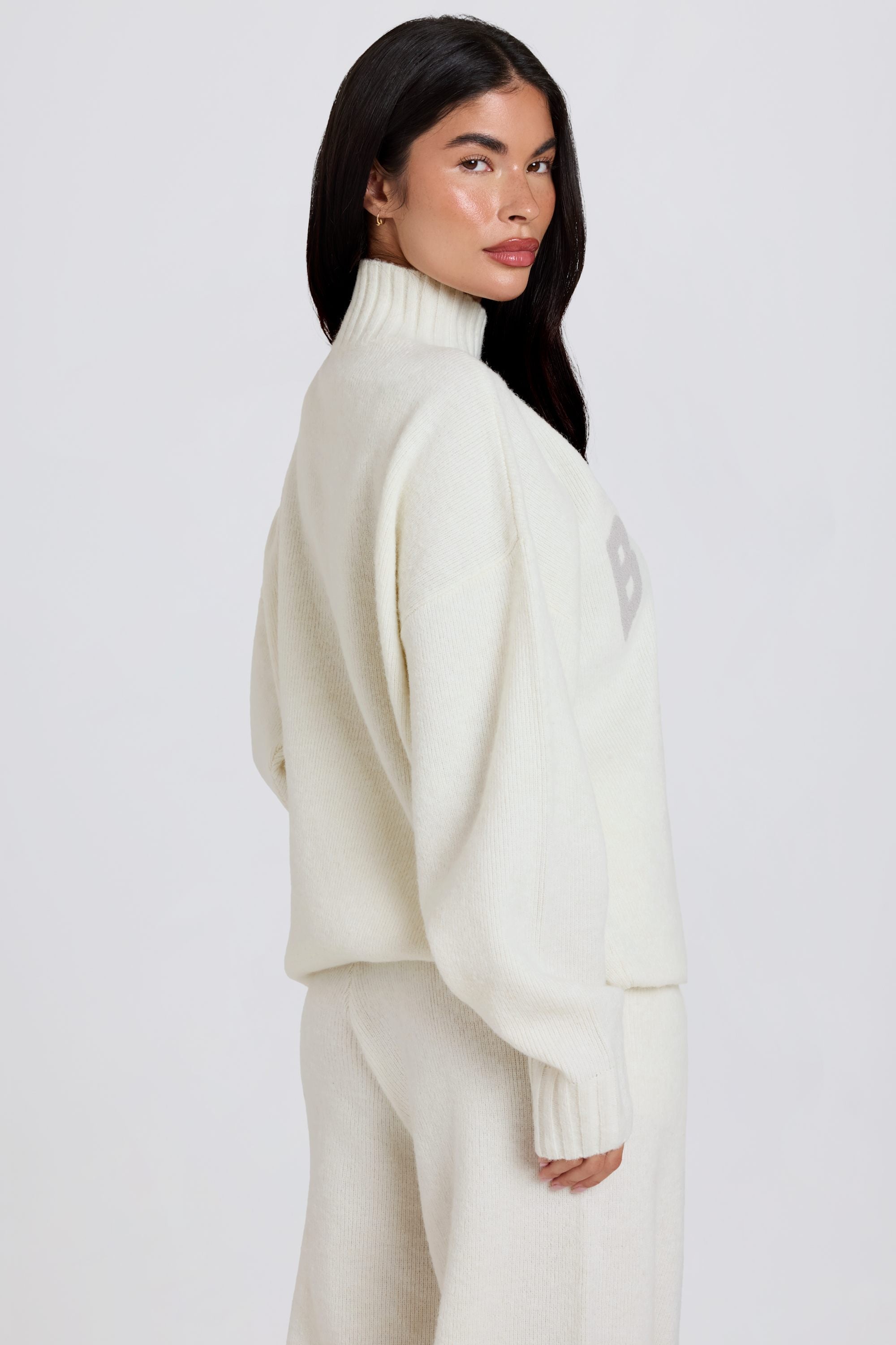 Soft Knit Oversized Jumper in Ivory