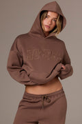 Embroidered Oversized Hoodie in Cocoa
