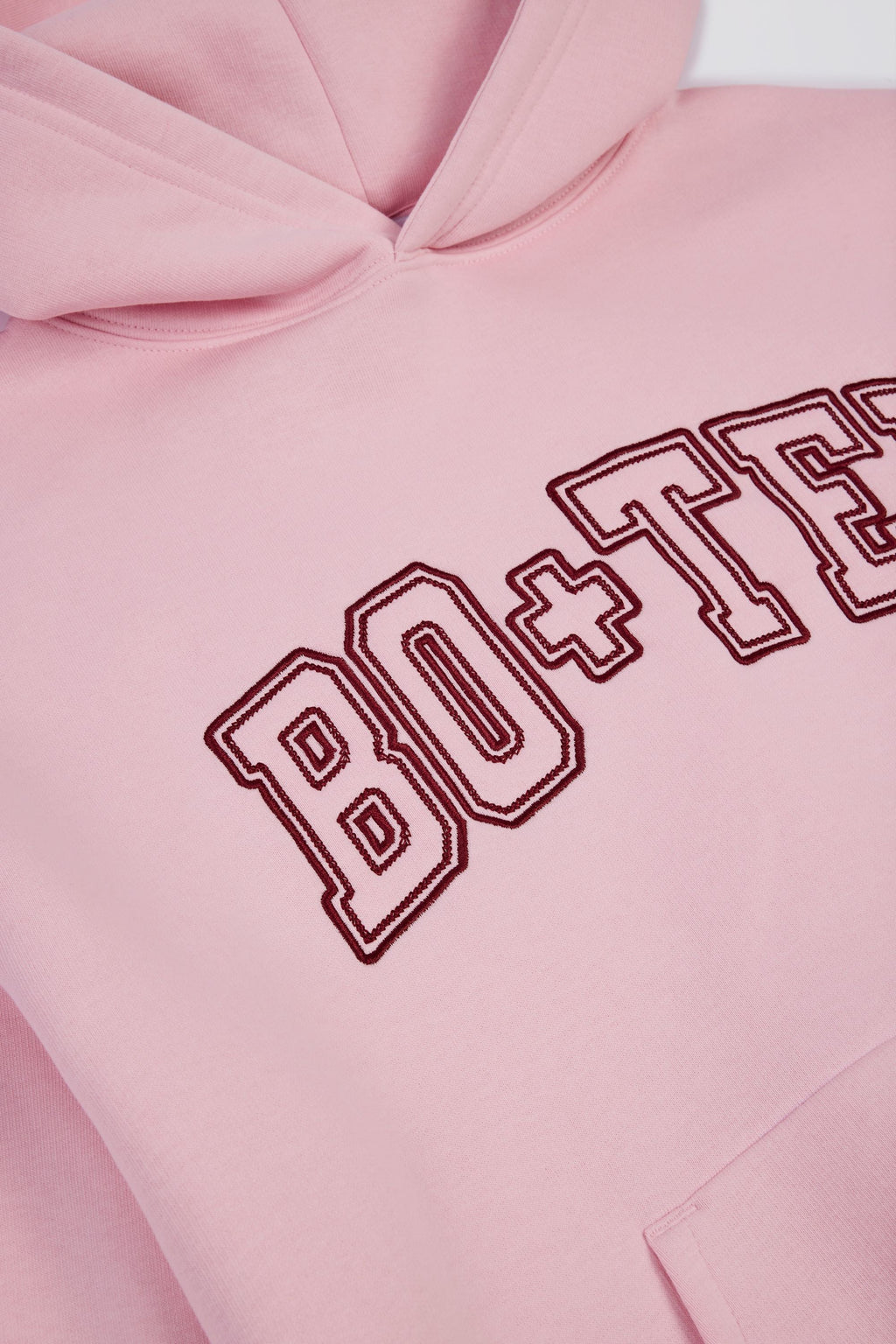Embroidered Oversized Hoodie in Powder Pink