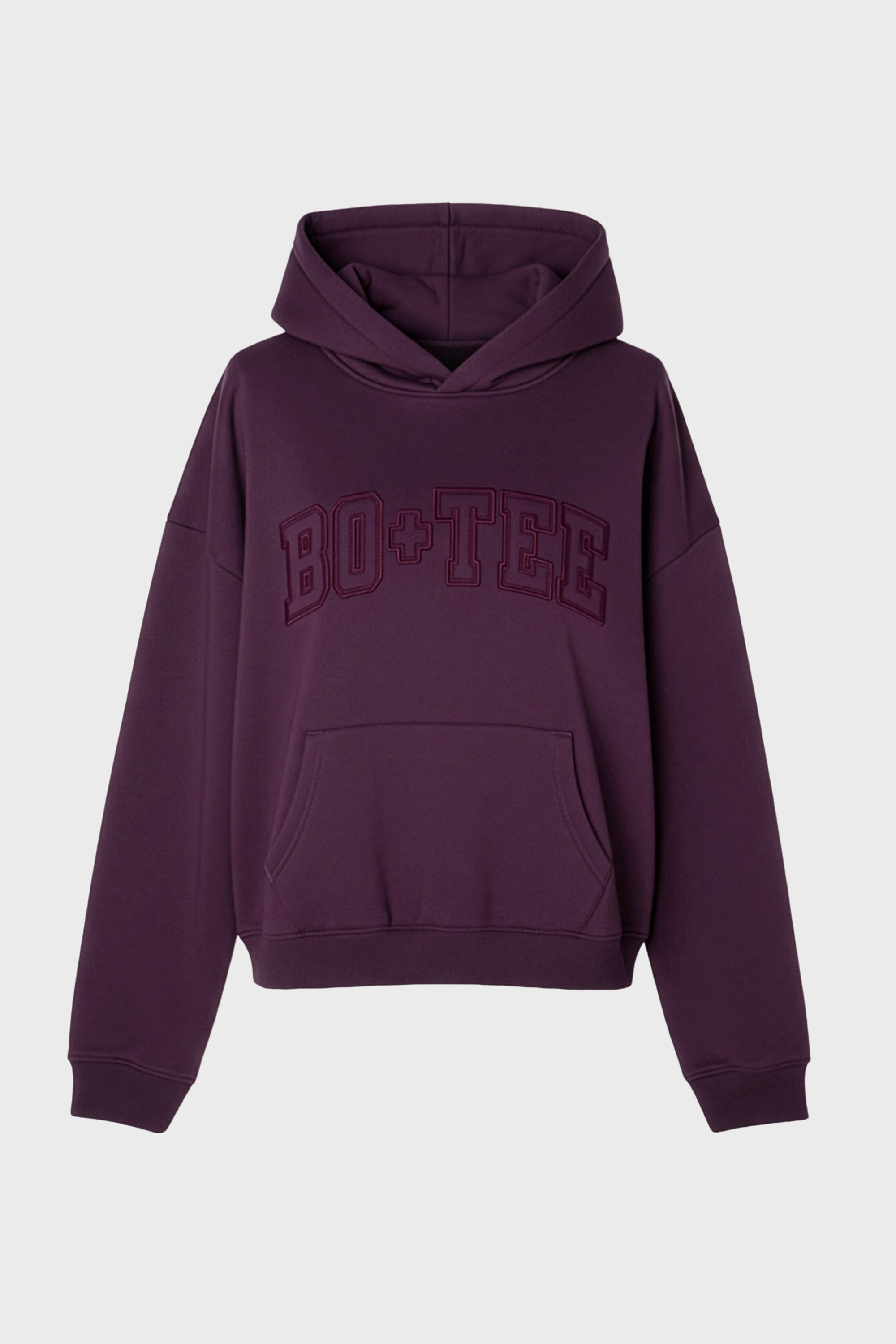 Embroidered Oversized Hoodie in Plum