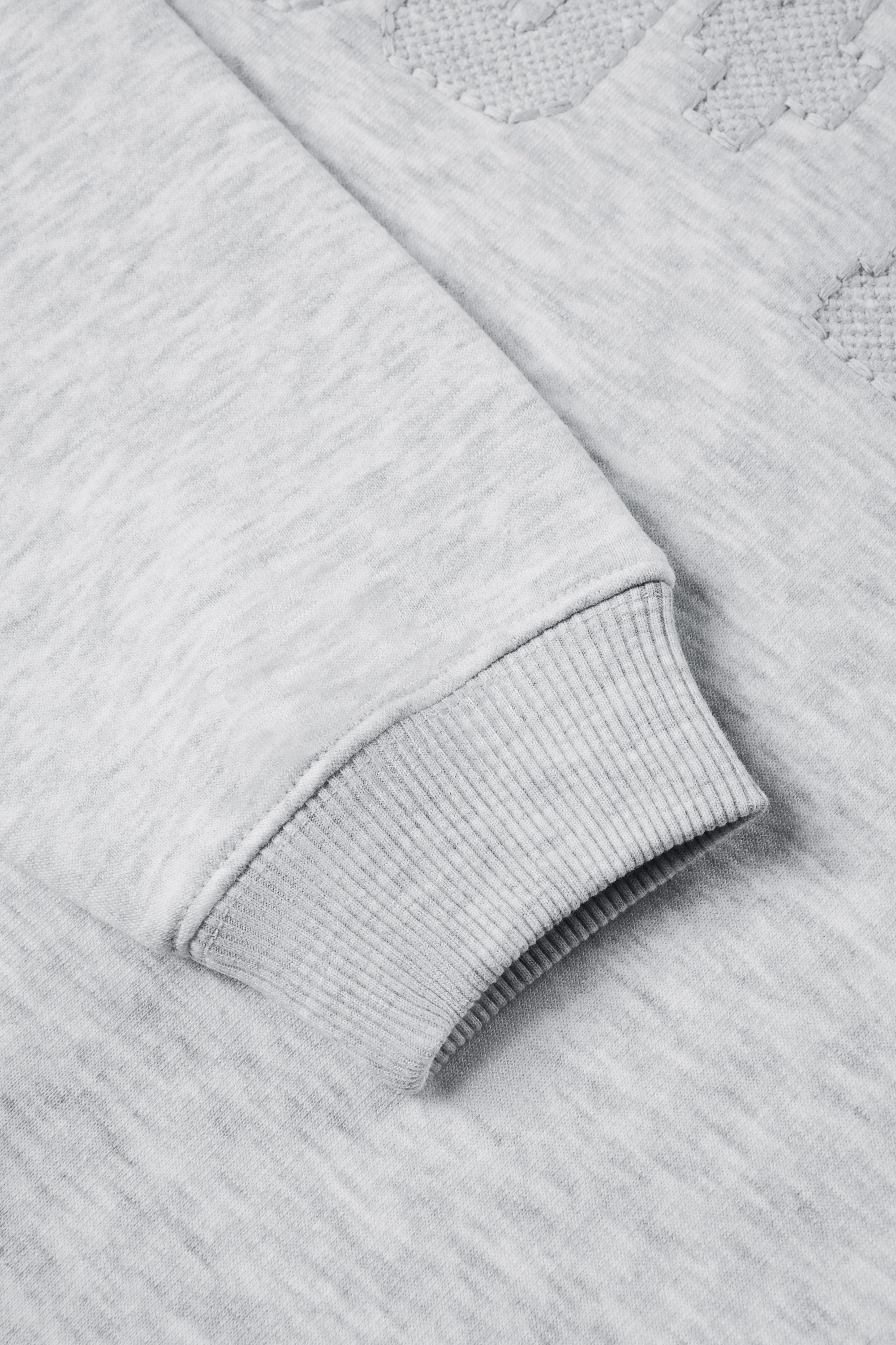 Oversized Crew-Neck Jumper in Grey Marl