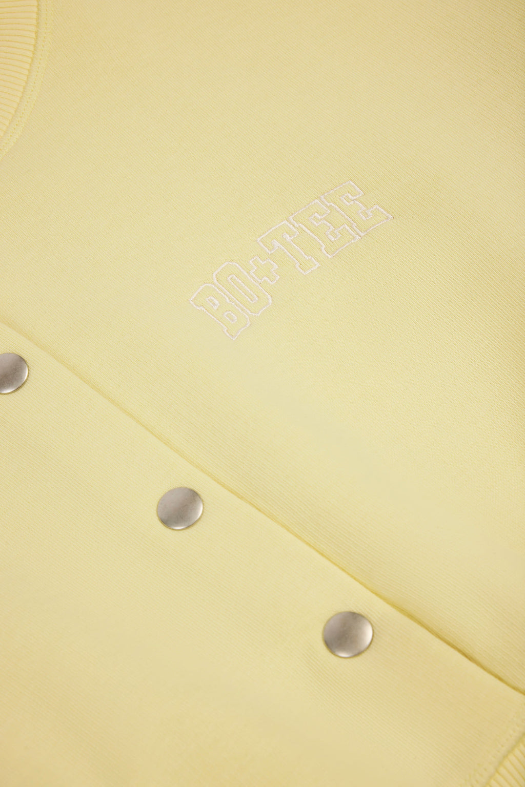 Premium Brushed Jersey Button-Up Cropped Cardigan in Soft Yellow