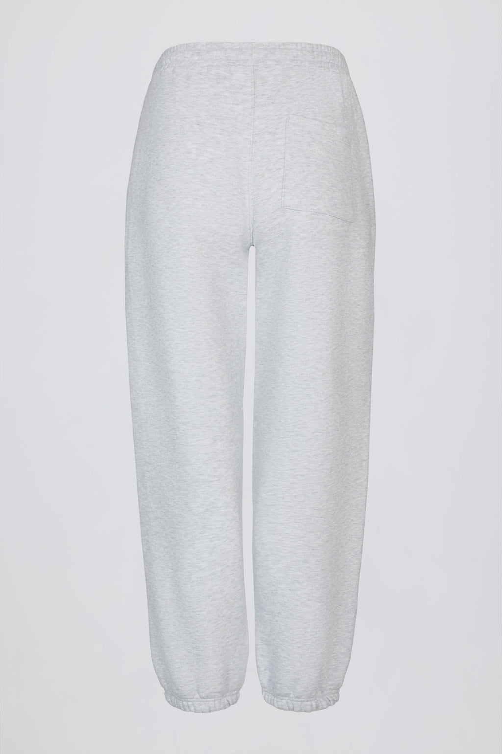 Brushed Cotton Jersey Mid-Rise Relaxed Joggers in Grey Marl