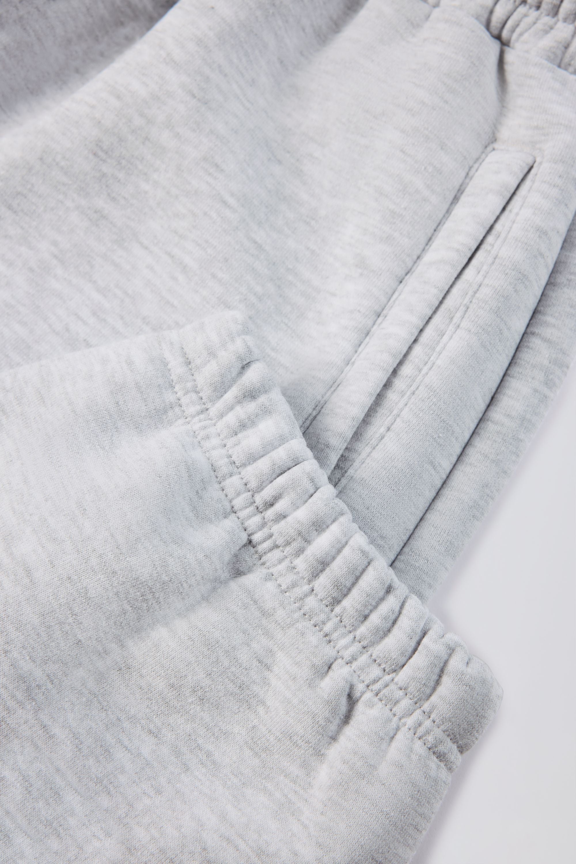 Brushed Cotton Jersey Mid-Rise Relaxed Joggers in Grey Marl