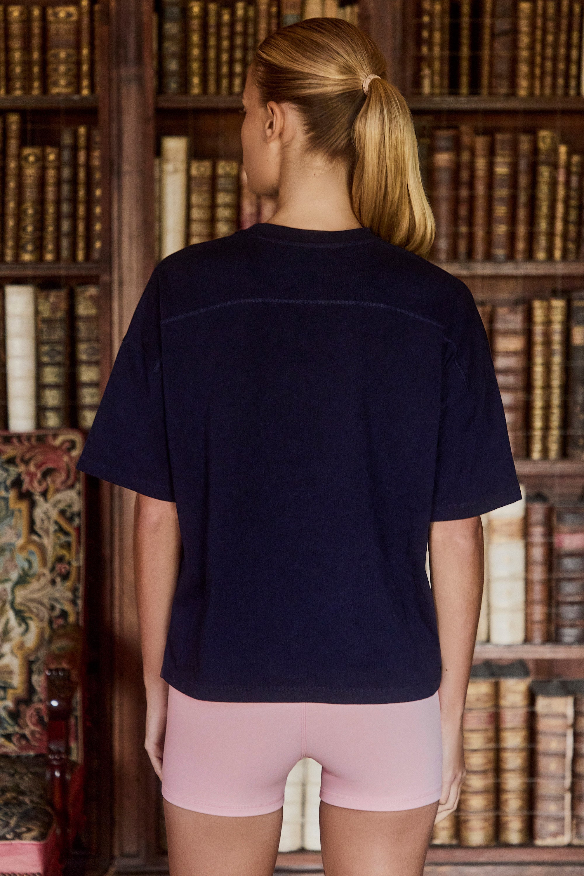 Oversized Cotton-Jersey T-Shirt in Classic Navy