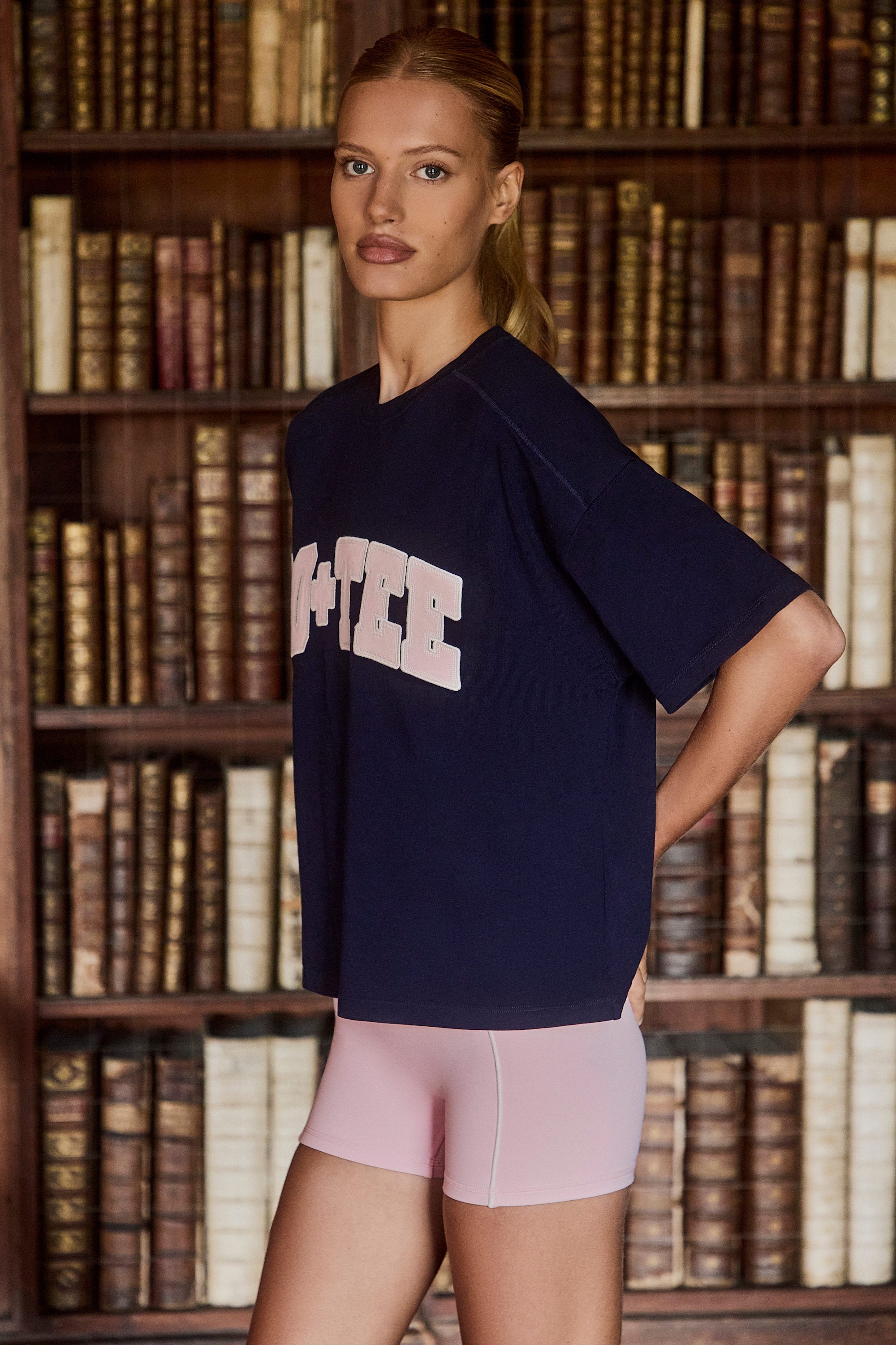 Oversized Cotton-Jersey T-Shirt in Classic Navy