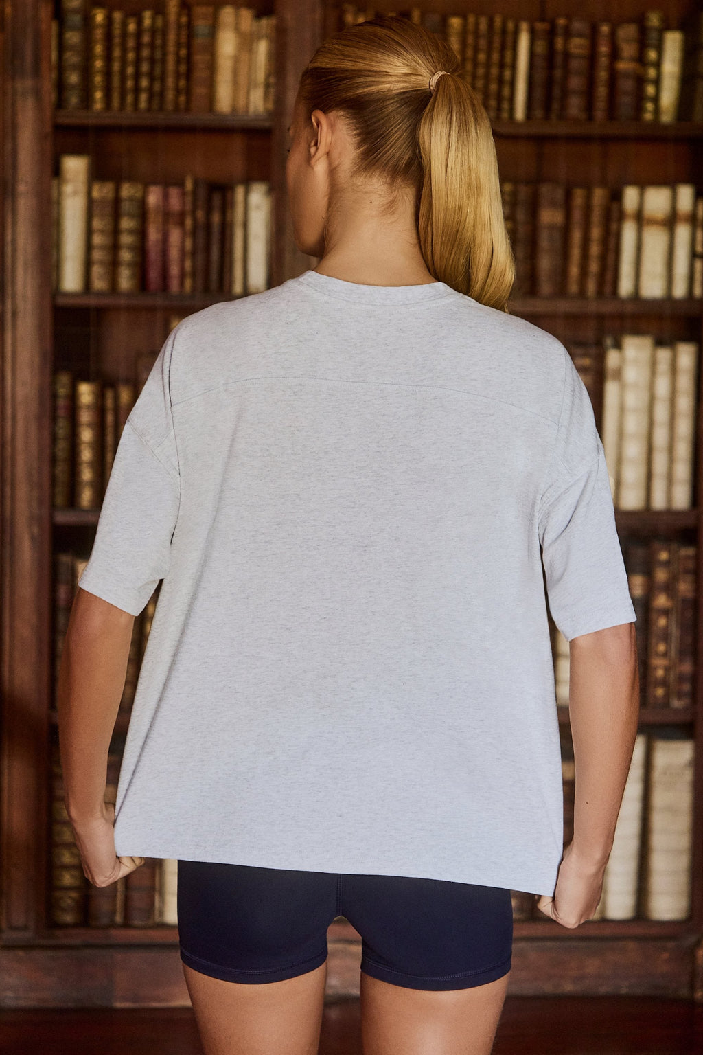Oversized Cotton-Jersey T-Shirt in Grey Marl