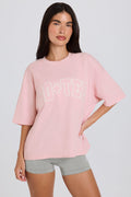 Oversized Cotton-Jersey T-Shirt in Powder Pink