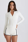 Soft Active Zip-Up Jacket in Ivory