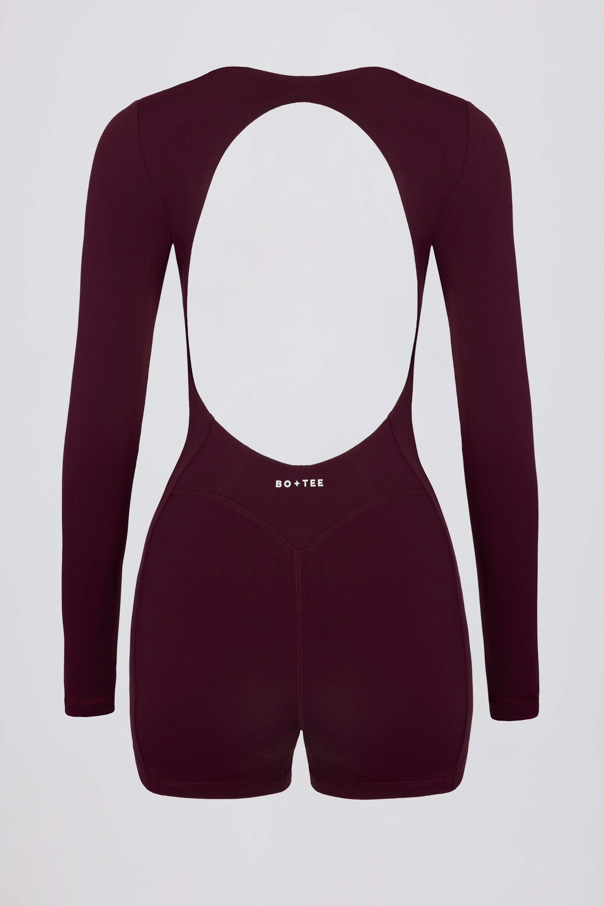 Soft Active Open-Back Unitard in Burgundy
