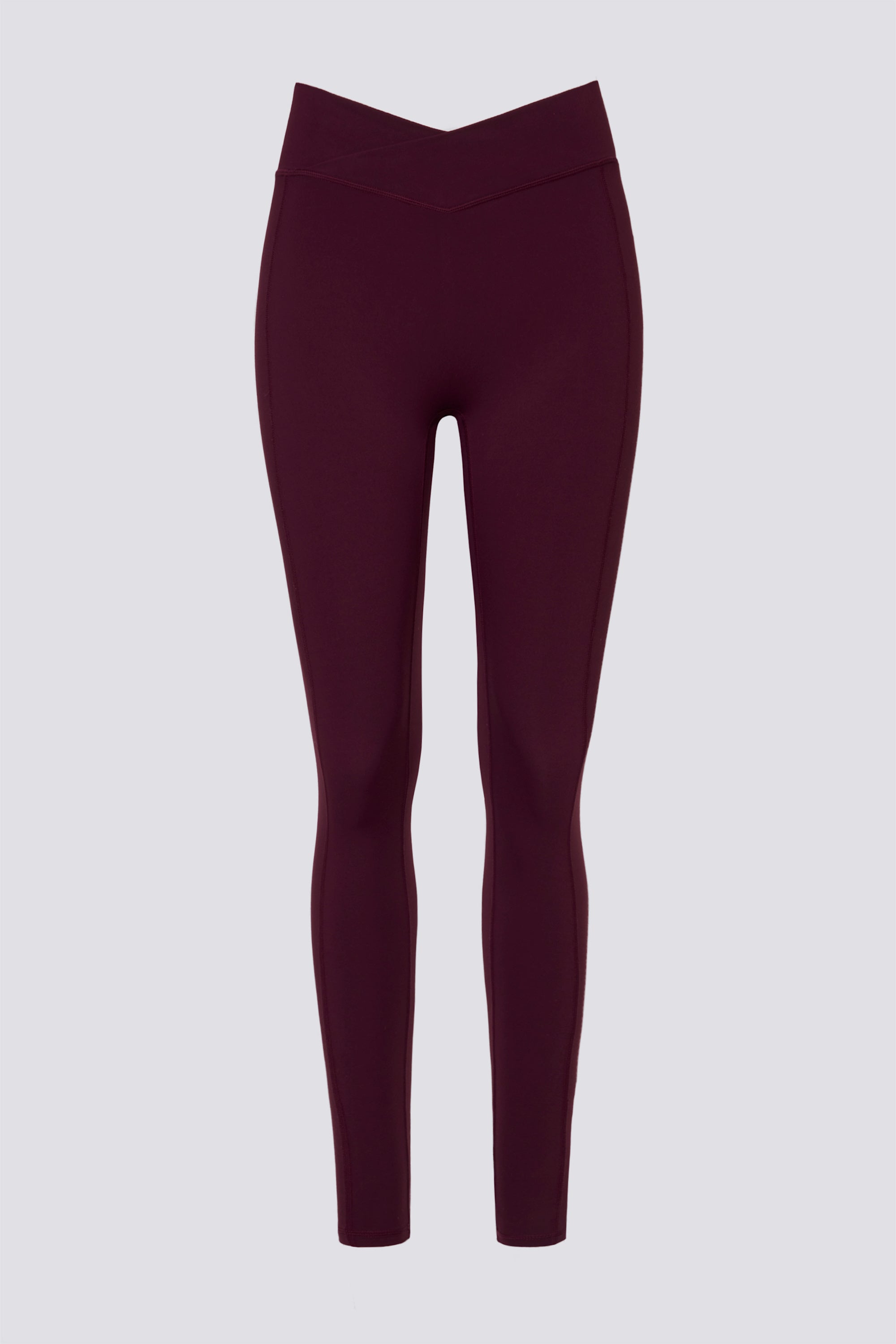 Soft Active V-Waist Leggings in Burgundy