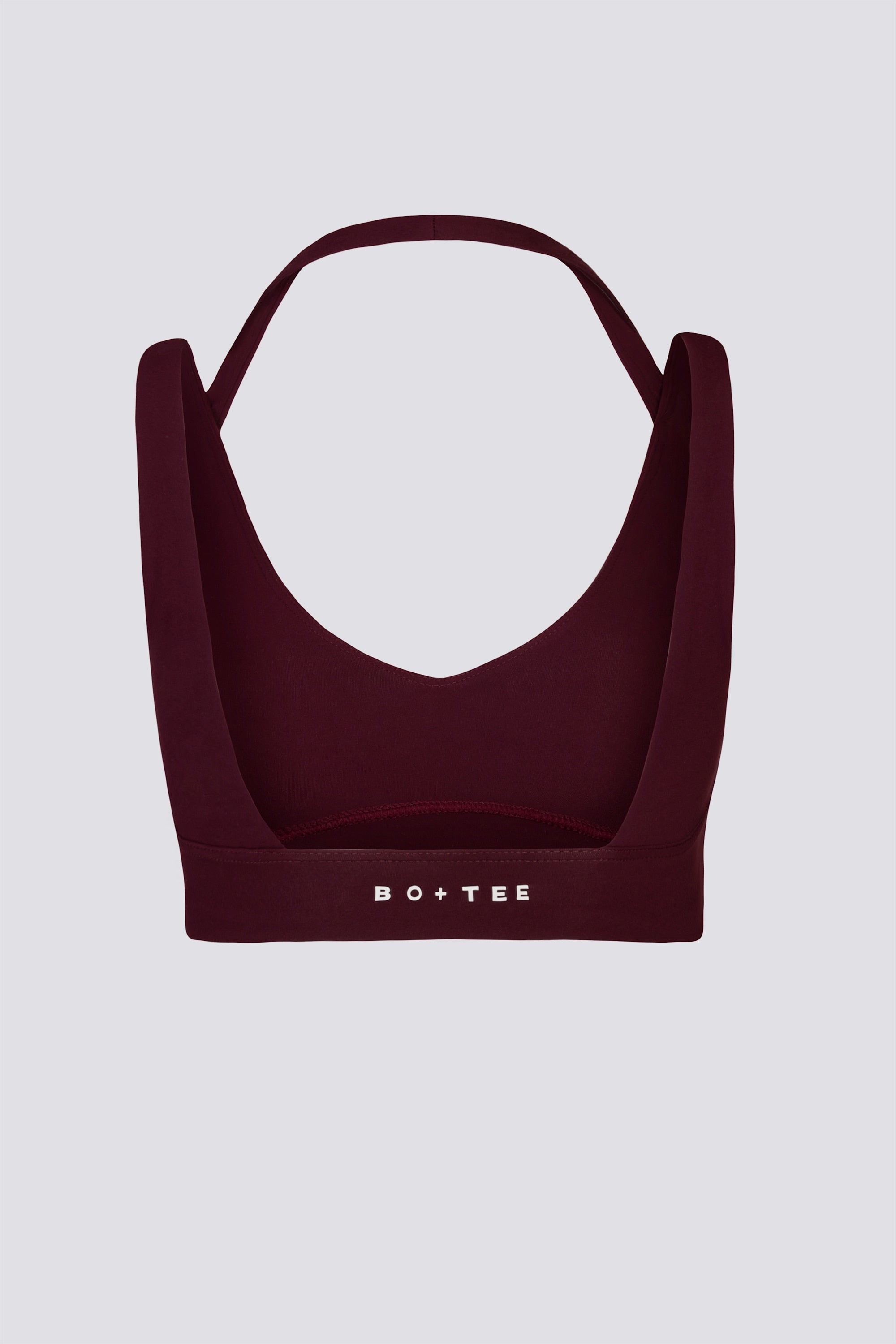 Soft Active Open-Back Sports Bra in Burgundy