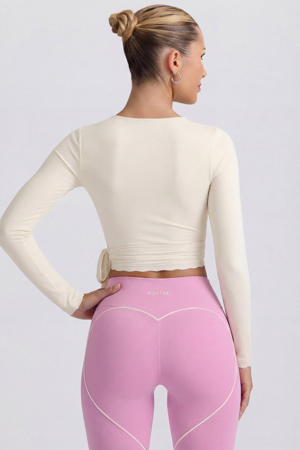 Soft Jersey Wrap Top in Ivory