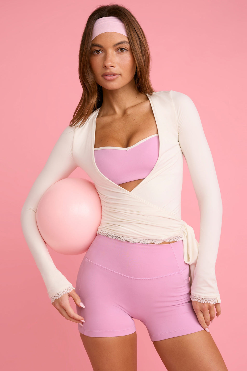 Soft Jersey Wrap Top in Ivory