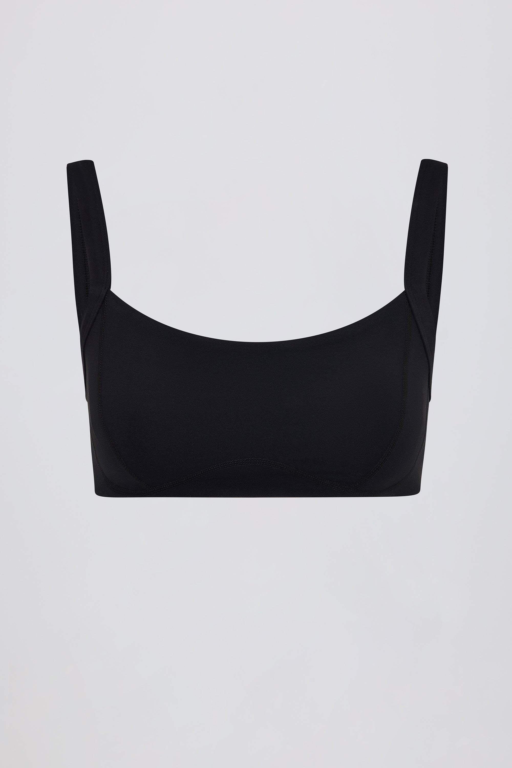 Soft Active Seam-Detail Sports Bra in Black