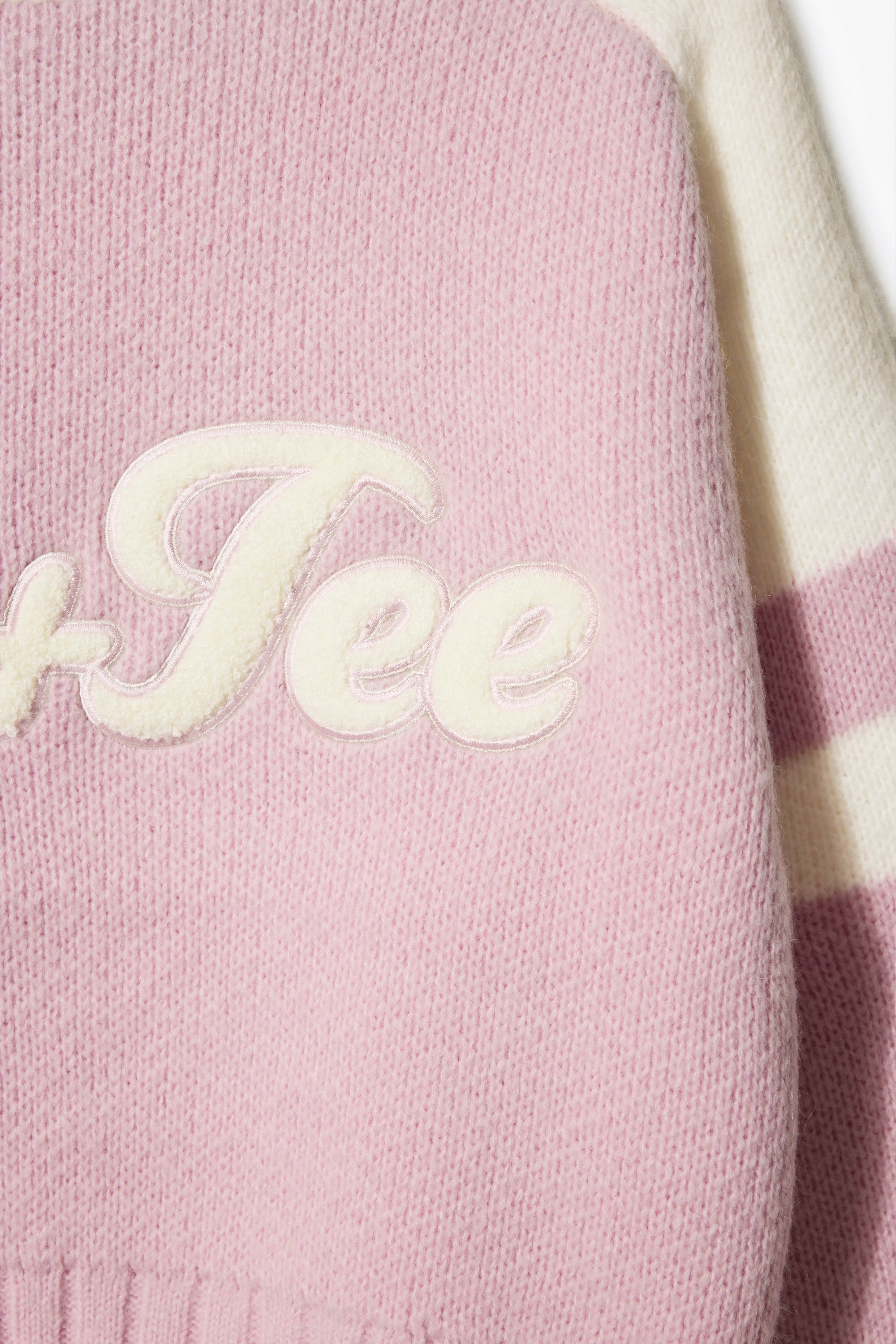 Knit Logo Cropped Jumper in Powder Pink