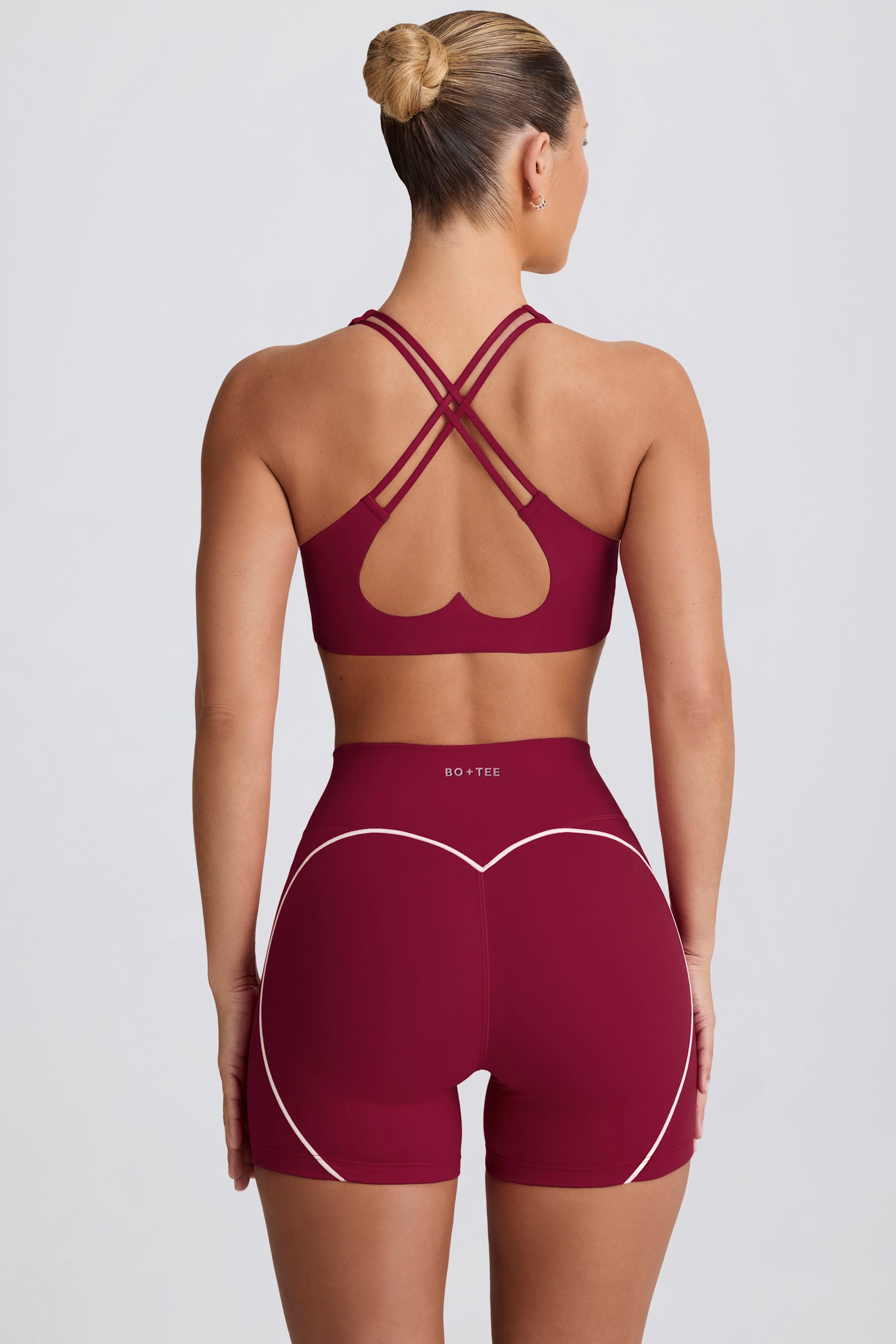 Soft Active Mini Shorts in Burgundy
