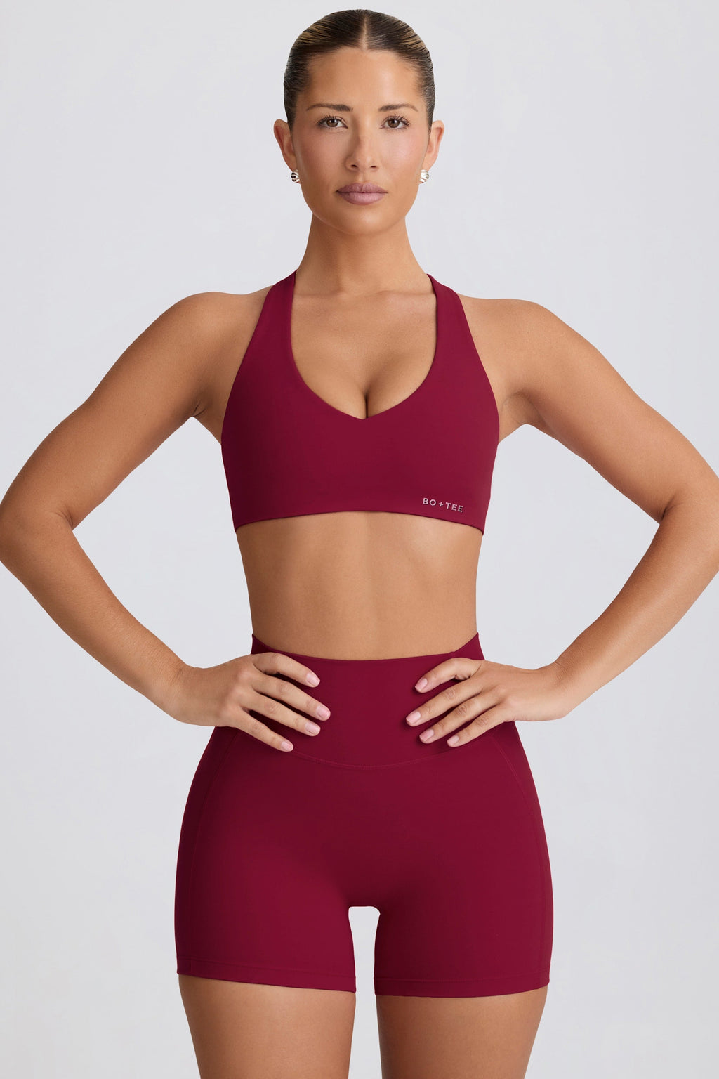 Soft Active Mini Shorts in Burgundy