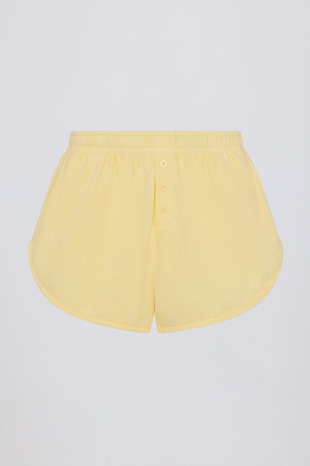 Button-Detail Mid-Rise Shorts in Lemon