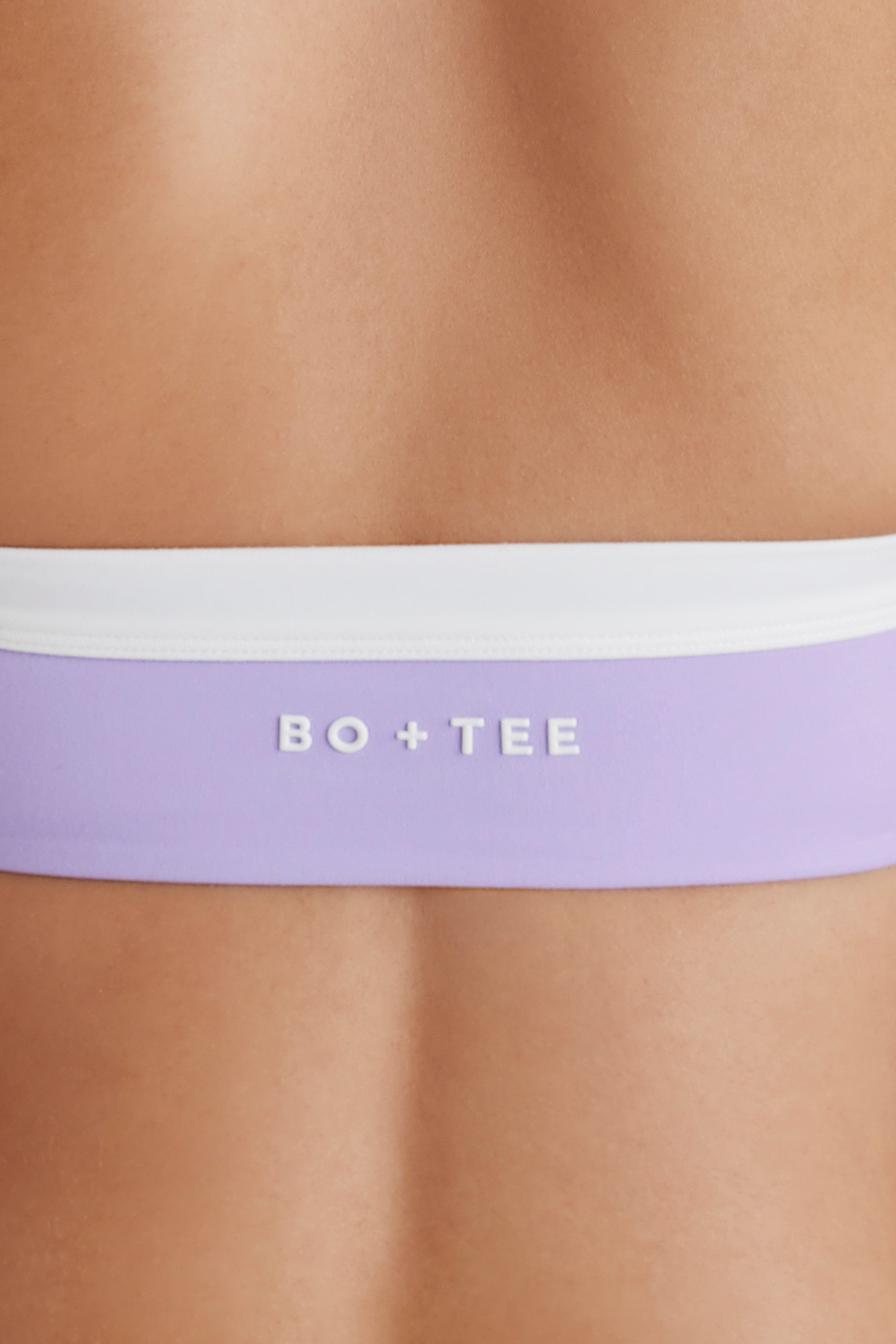 Soft Active Twist-Front Halterneck Sports Bra in Lilac