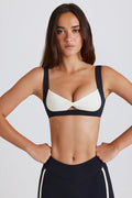 Soft Active Twist-Front Sports Bra in Black