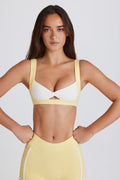 Soft Active Twist-Front Sports Bra in Lemon