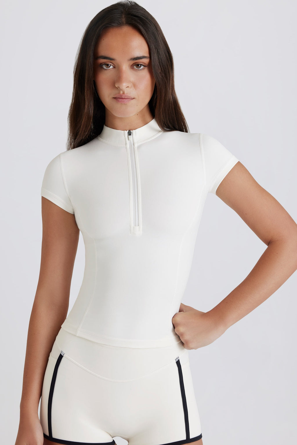 Soft Active Quarter-Zip Top in Ivory