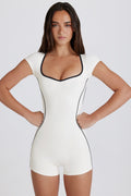 Soft Active Open-Back Unitard in Ivory