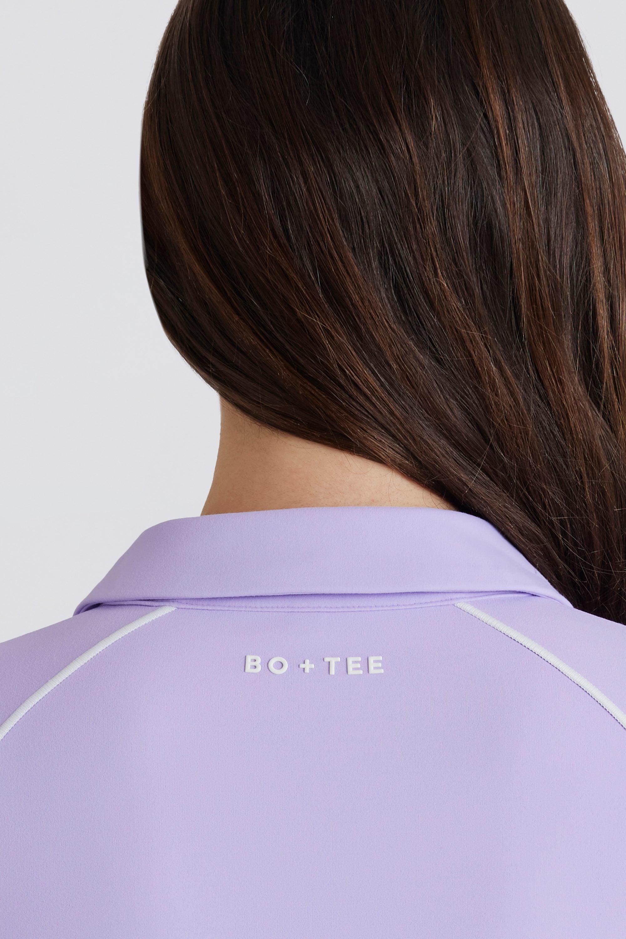 Soft Active Contrast Zip-Up Jacket in Lilac